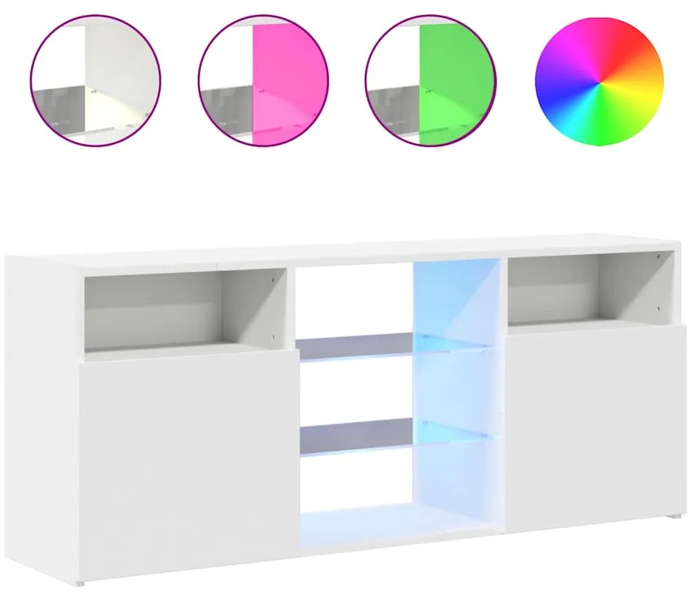 vidaXL Έπιπλο Τηλεόρασης με LED Λευκό 120x30x50 εκ.