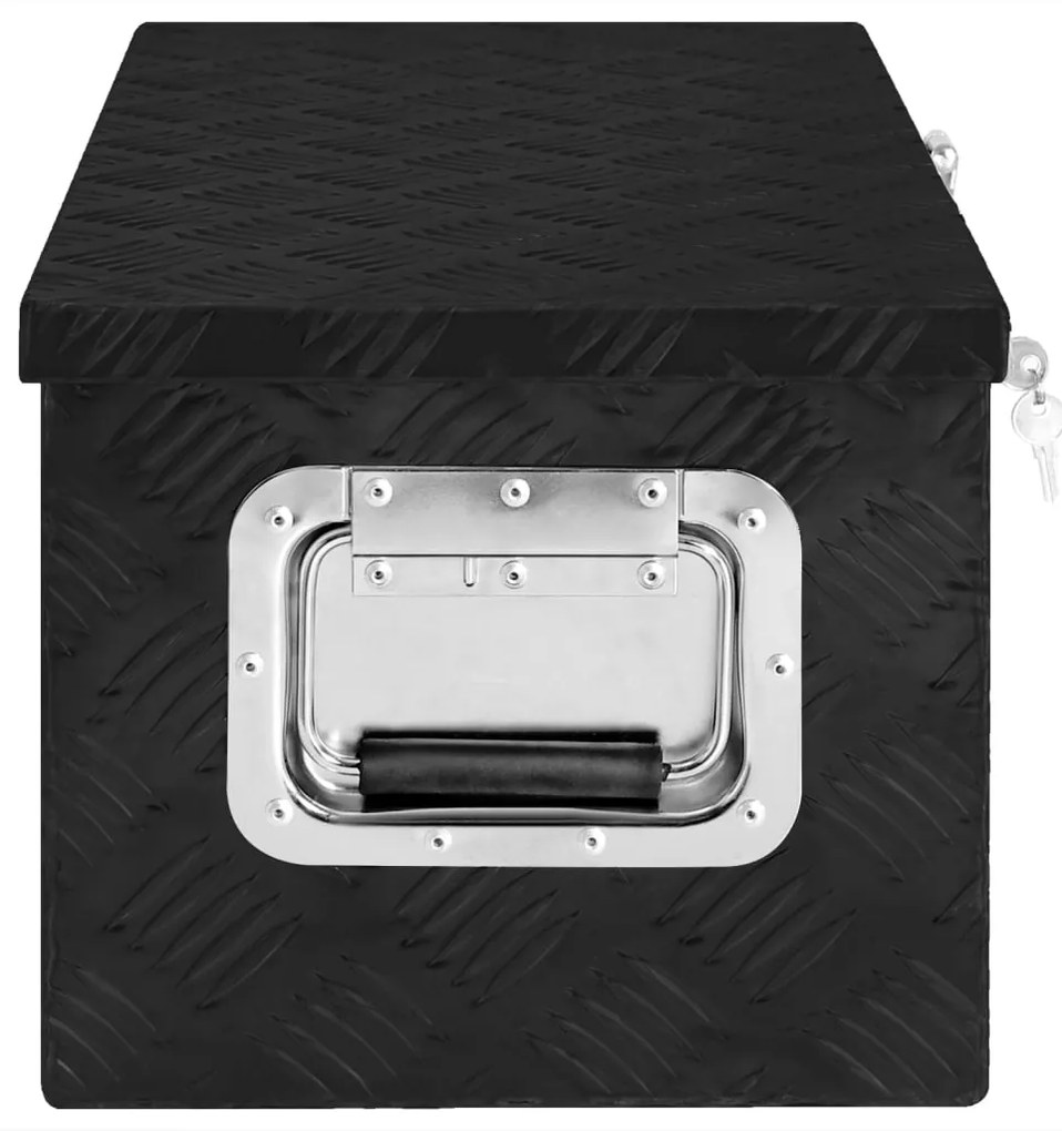 vidaXL Κουτί Αποθήκευσης Μαύρο 70 x 31 x 27 εκ. από Αλουμίνιο
