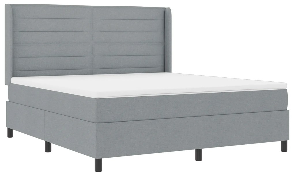 vidaXL Βάση Κρεβατιού με Στρώμα Γκρι 180x200 cm Υφασμάτινη.