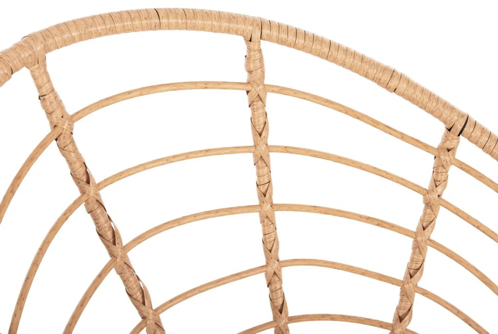 ΠΟΛΥΘΡΟΝΑ ΤΥΠΟΥ ΦΩΛΙΑ ΜΕΤΑΛΛΙΚΗ ALLEGRA  ΜΕ WICKER ΜΠΕΖ 73x78x88Υεκ. 73x78x88 εκ.