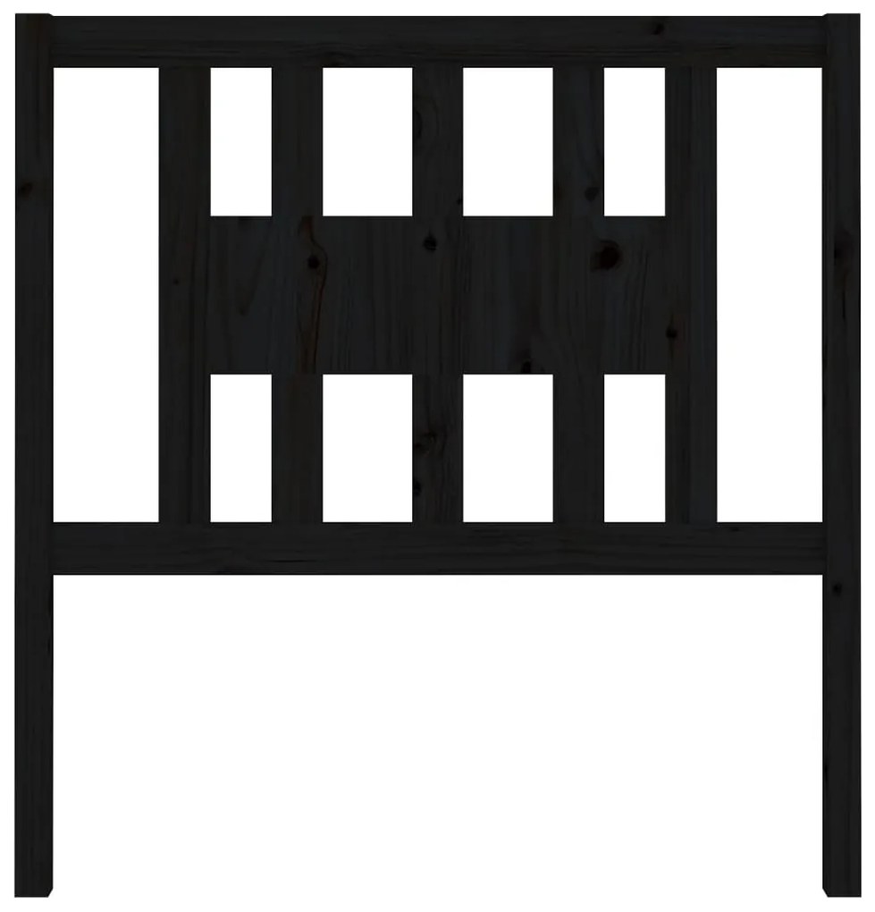 vidaXL Κεφαλάρι Μαύρο 81 x 4 x 100 εκ. από Μασίφ Ξύλο Πεύκου