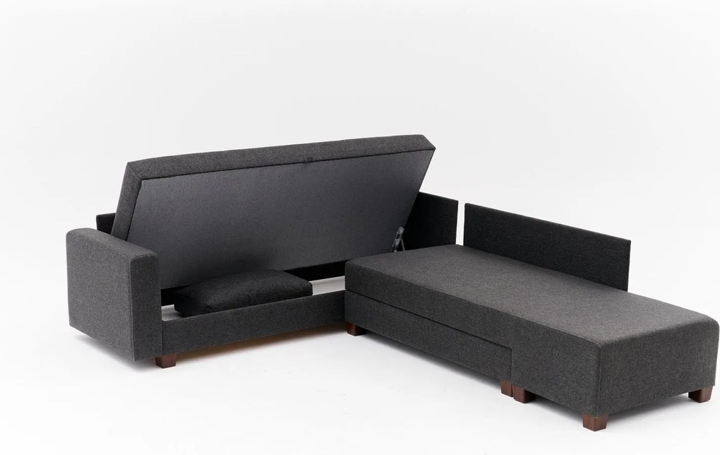 Corner Sofa-Bed Aly Right - Anthracite Anthracite