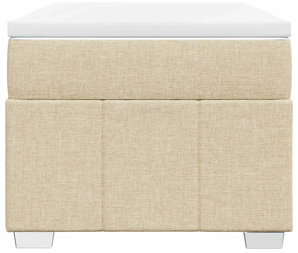 vidaXL Κρεβάτι Boxspring με Στρώμα Κρεμ 100 x 200 εκ. Υφασμάτινο