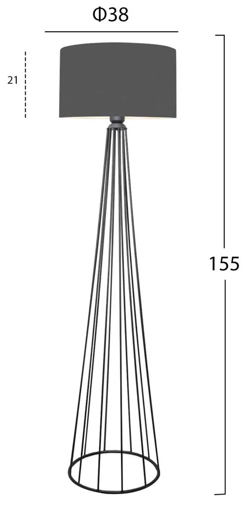 ΦΩΤΙΣΤΙΚΟ ΔΑΠΕΔΟΥ ΜΕΤΑΛΛΙΚΟ ΓΚΡΙ HM7581.01 Φ38x155 εκ.