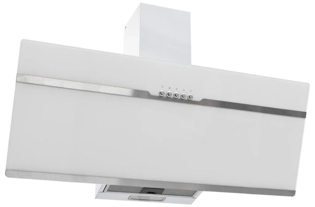 vidaXL Απορροφητήρας Τοίχου RGB LED 90 εκ. Ανοξ. Ατσάλι & Ψημένο Γυαλί