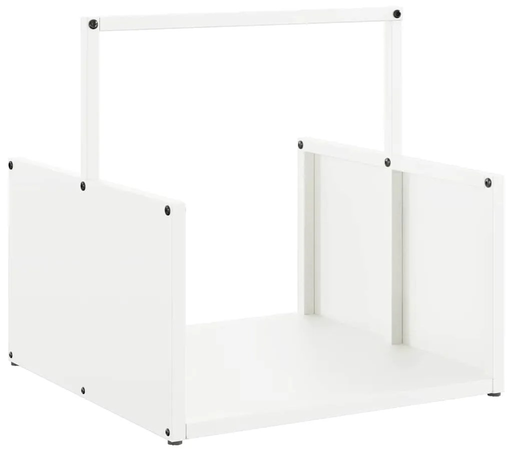 vidaXL Ράφι Καυσόξυλων Λευκό 40x40x40 εκ. Χάλυβας ψυχρής έλασης