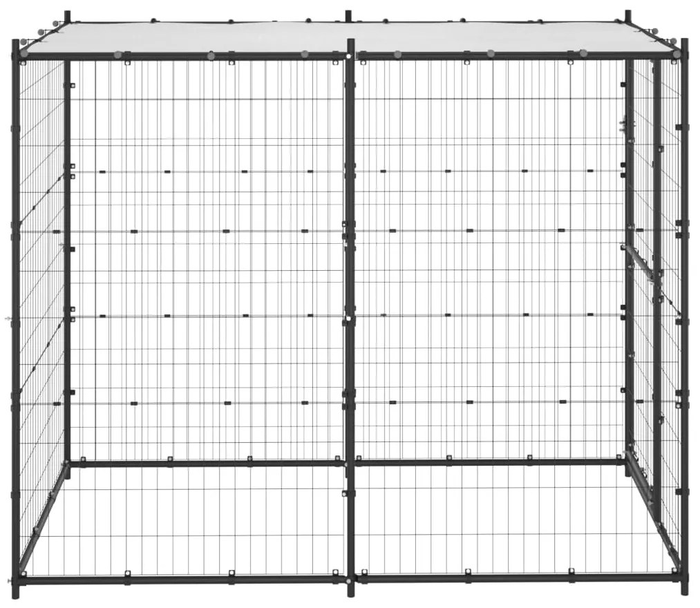 vidaXL Κλουβί Σκύλου Εξ. Χώρου Ατσάλι 110 x 220 x 180 εκ. με Στέγαστρο