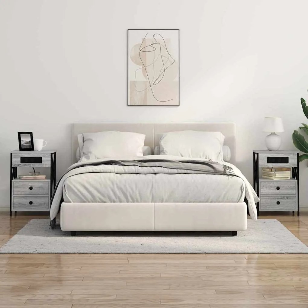 vidaXL Κομοδίνο Γκρι sonoma 40 x 31 x 60 εκ. Επεξεργασμένο ξύλο