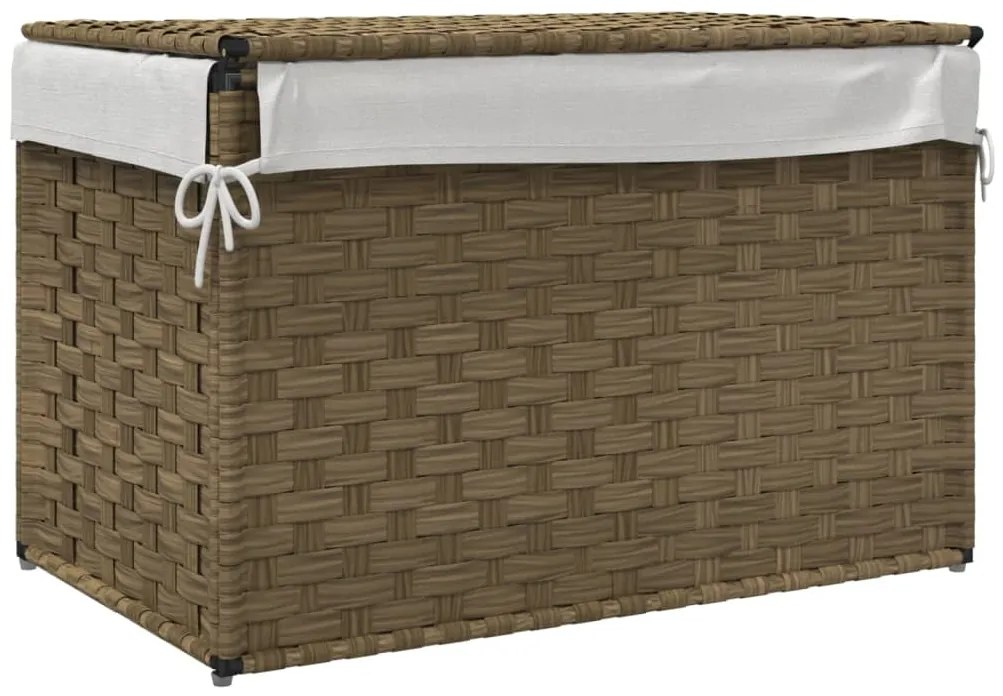 vidaXL Καλάθι Πλυντηρίου με Καπάκι 55,5 x 35 x 34 εκ. από Συνθ. Ρατάν