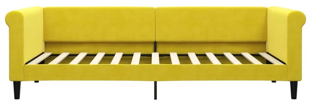 vidaXL Καναπές Κρεβάτι Συρόμενος Κίτρινος 90 x 200 εκ. Βελούδινος