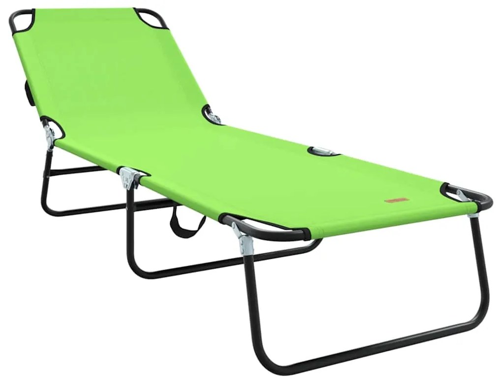 vidaXL Πτυσσόμενη ξαπλώστρα 2 pcs Πράσινο 56 x 189 x 87 εκ. ύφασμα