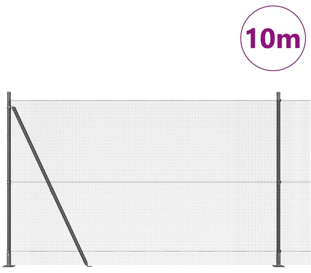 vidaXL Στύλος Περιφράξεων Γκρι 10 x 1,4 μ (12 x 12 χιλ. πλέγμα)