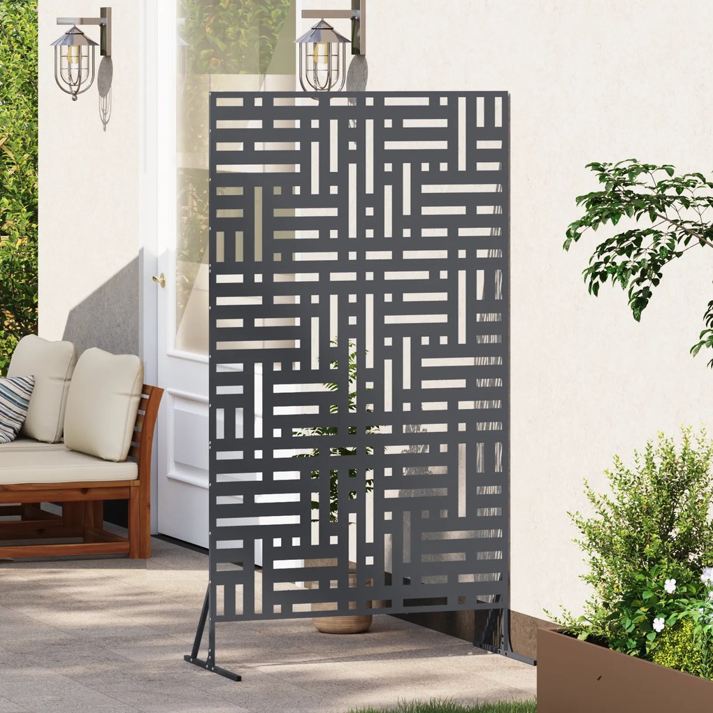 vidaXL Προστατευτική Οθόνη Ανθρακί 100x50x180 εκ. Χάλυβας