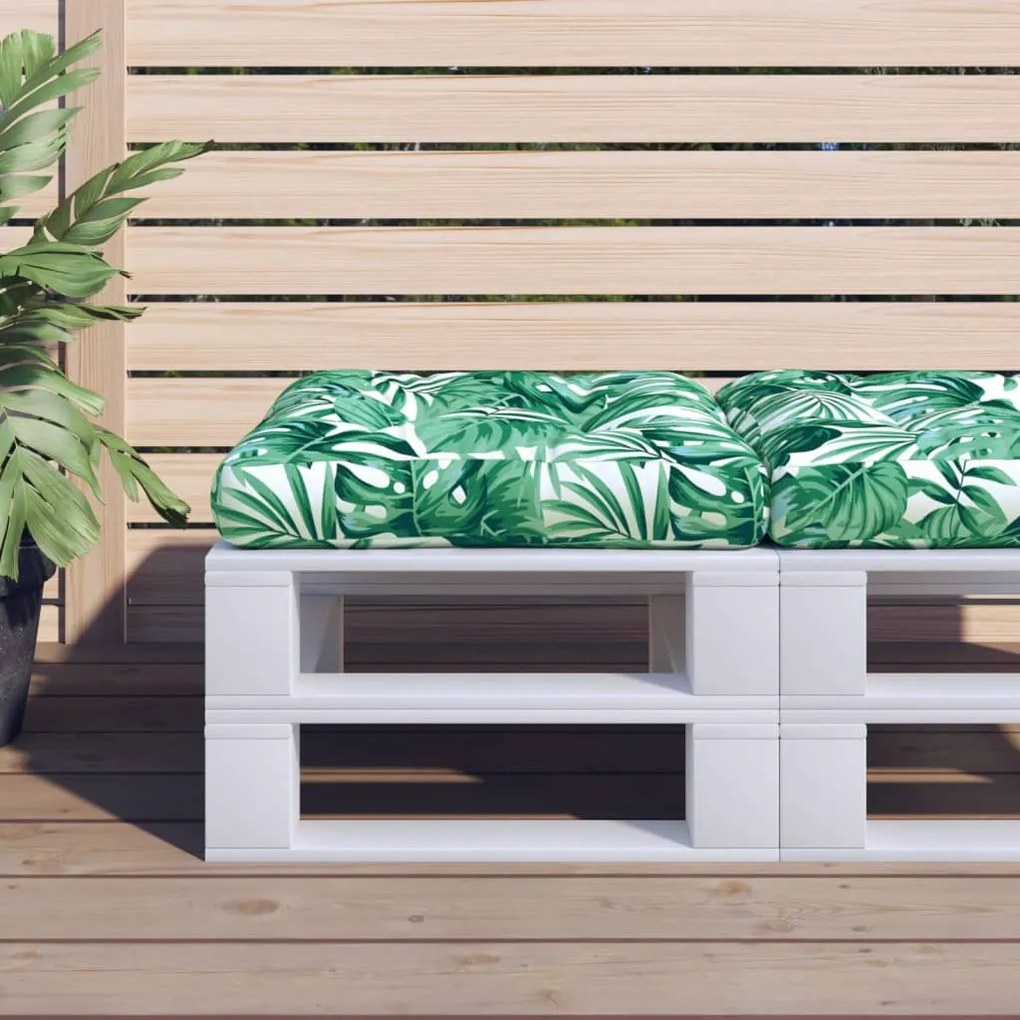 vidaXL Μαξιλάρι Παλέτας με Σχέδιο Φύλλων 60 x 61,5 x 10 εκ. Υφασμάτινο