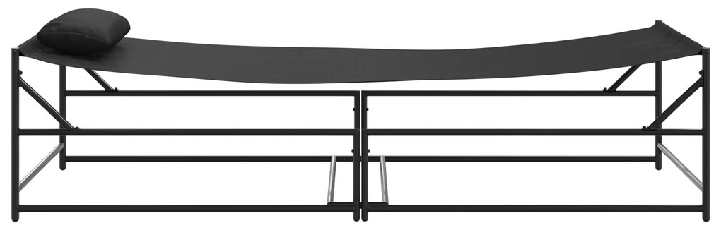 vidaXL Ξαπλώστρα Κήπου - Ανθρακί - 200x74x73 εκ. - Χάλυβας & Τεξτιλίνη