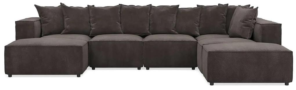 Πολυμορφικός γωνιακός καναπές Seattle U104, Ανθρακί, 376x188x74cm, 226 kg, Πόδια: Πλαστική ύλη | Epipla1.gr