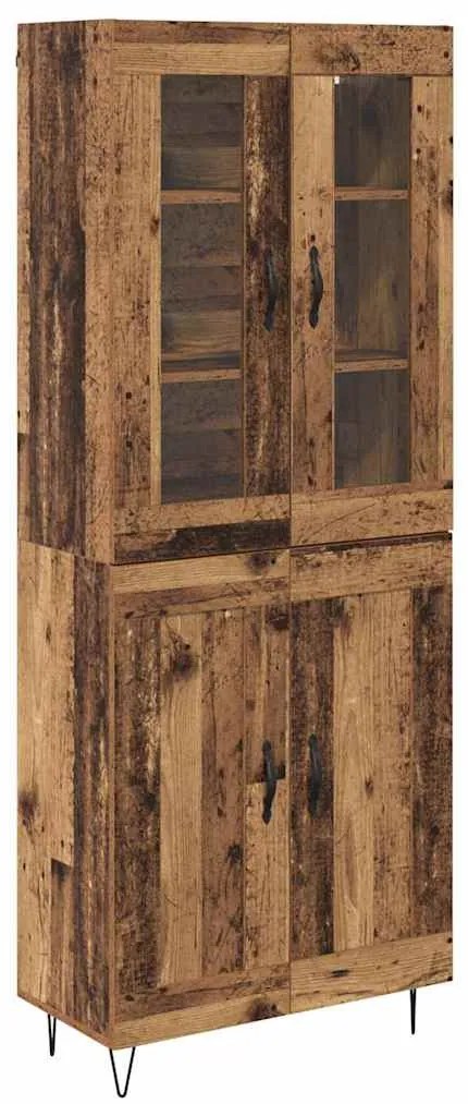 vidaXL Highboard Παλιό Ξύλο 69,5 x 34 x 90 εκ. Επεξεργασμένο ξύλο