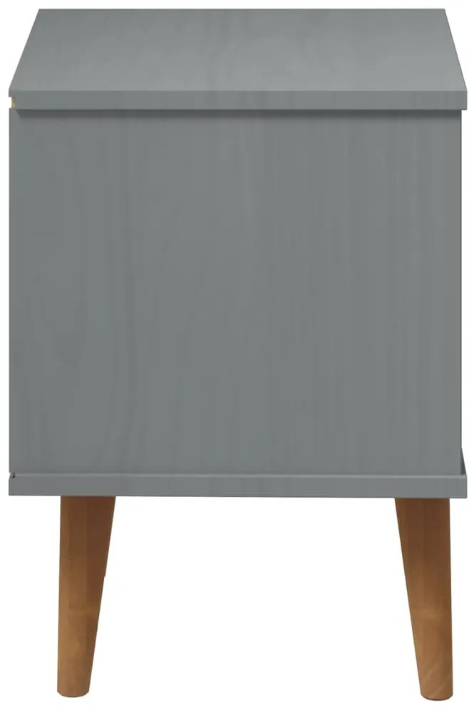 vidaXL Κομοδίνο MOLDE Γκρι 40 x 35 x 48 εκ. από Μασίφ Ξύλο Πεύκου