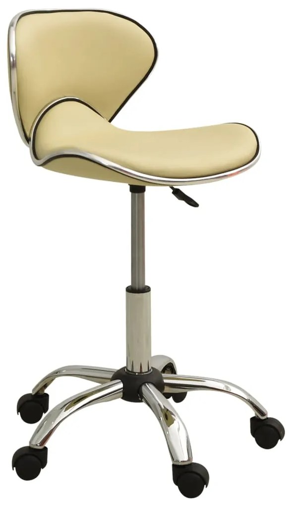 323677 vidaXL Salon Spa Stool Cream Faux Leather