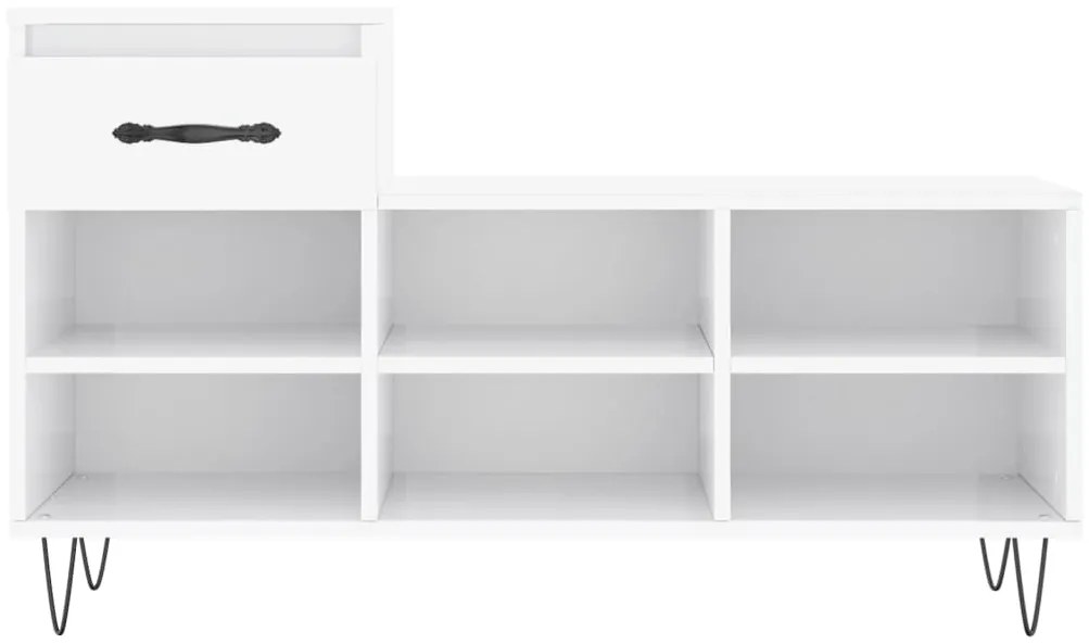 vidaXL Παπουτσοθήκη Γυαλιστερό Λευκό 102x36x60 εκ. Επεξεργασμένο Ξύλο