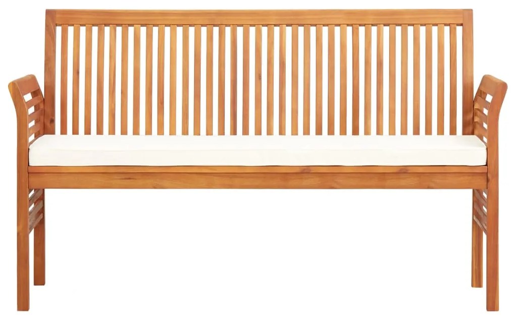 vidaXL Παγκάκι Κήπου Τριθέσιο 150 εκ. Μασίφ Ξύλο Ακακίας με Μαξιλάρι