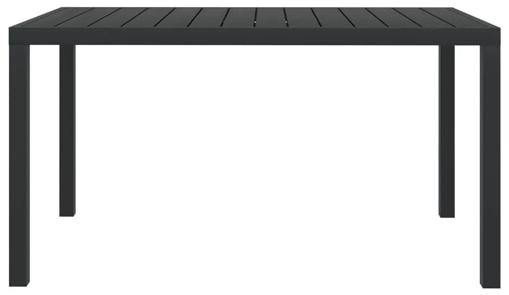 vidaXL Τραπέζι Κήπου Μαύρο 150 x 90 x 74 εκ. από Αλουμίνιο / WPC