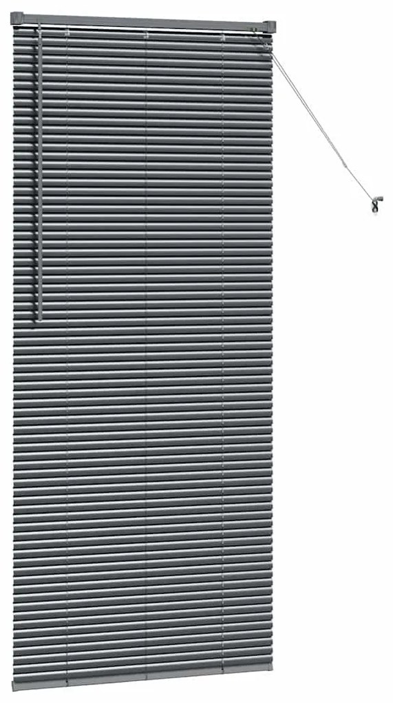 vidaXL Ρολό Παραθύρου με κουρτίνες Σκούρο γκρι Αλουμίνιο