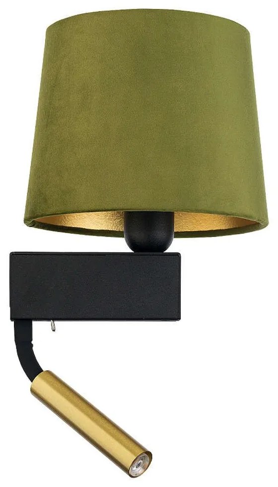 Φωτιστικό Τοίχου - Απλίκα Chillin 8214 1xE27 max 40W &amp; 1xG9 max 10W Green Nowodvorski Metal, Fabric