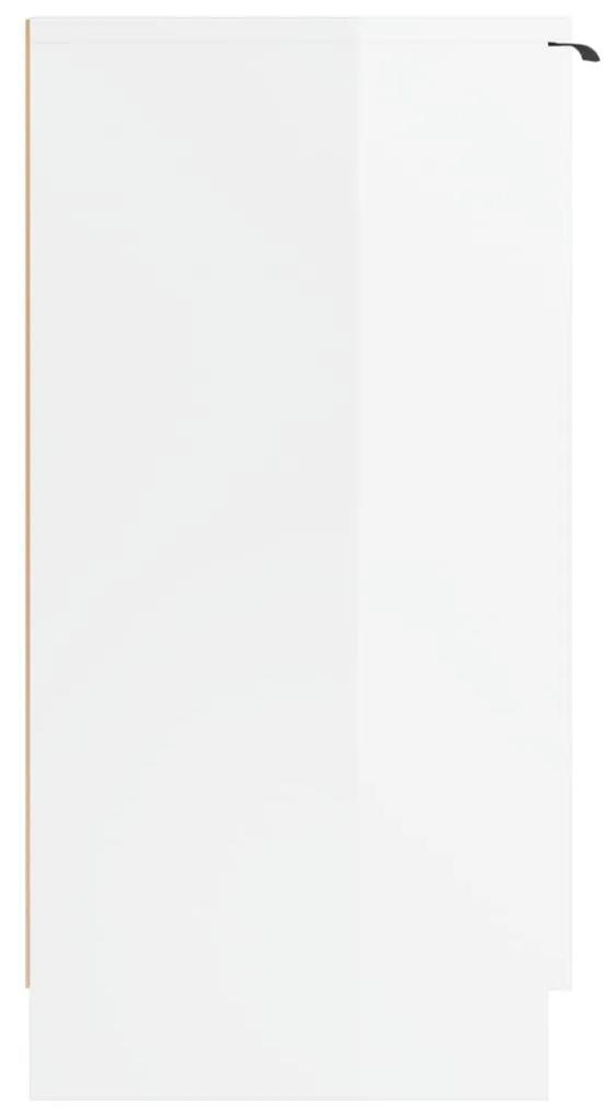 Παπουτσοθήκη Γυαλιστερό Λευκό 59x35x70 εκ. Επεξεργασμένο Ξύλο - Λευκό