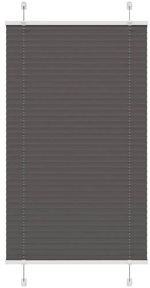 vidaXL Πλισέ περσίδα Μαύρο 80x100 cm Πλάτος υφάσματος 79,4 cm