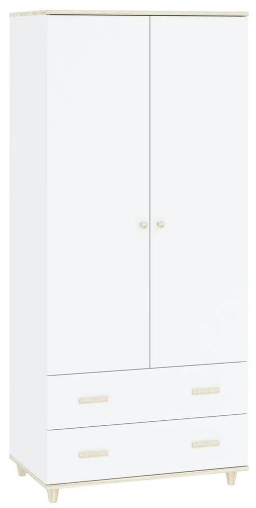 Ντουλάπα Bristol E103, Ακακία, Άσπρο, 180x80x51cm, 55 kg, Πόρτες ντουλάπας: Με μεντεσέδες | Epipla1.gr
