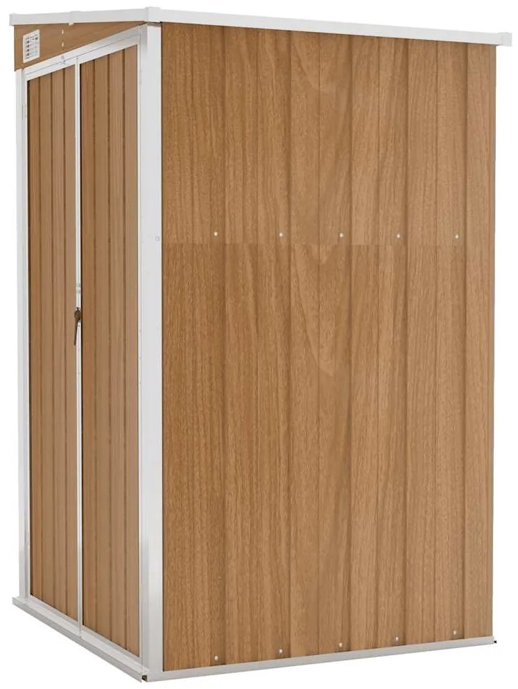 vidaXL Αποθήκη Κήπου Επιτοίχια Καφέ 118x100x178 εκ. από Γαλβ. Ατσάλι