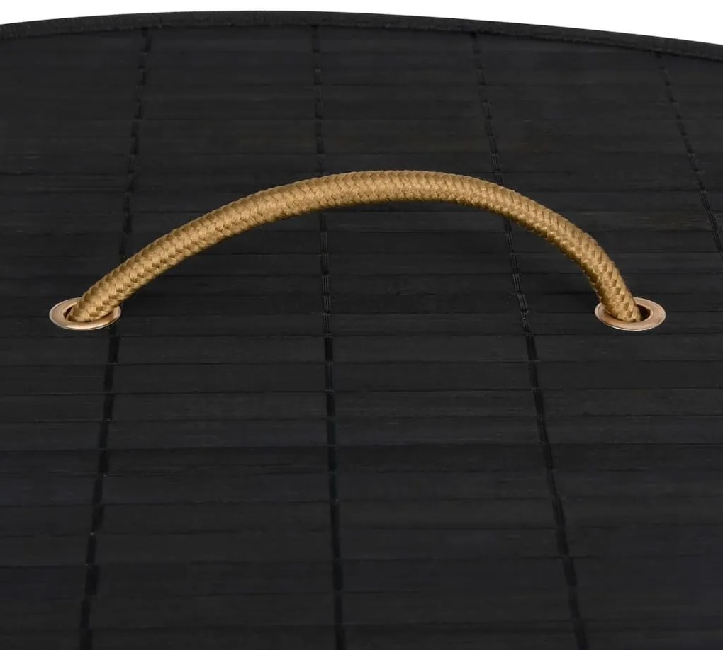 vidaXL Καλάθι Άπλυτων Γωνιακό Μαύρο 60 Λίτρων από Μπαμπού