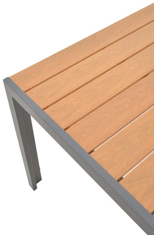 Τραπέζι Nares αλουμίνιο ανθρακί-plywood φυσικό 180x90x72.5εκ 180x90x72.5 εκ.