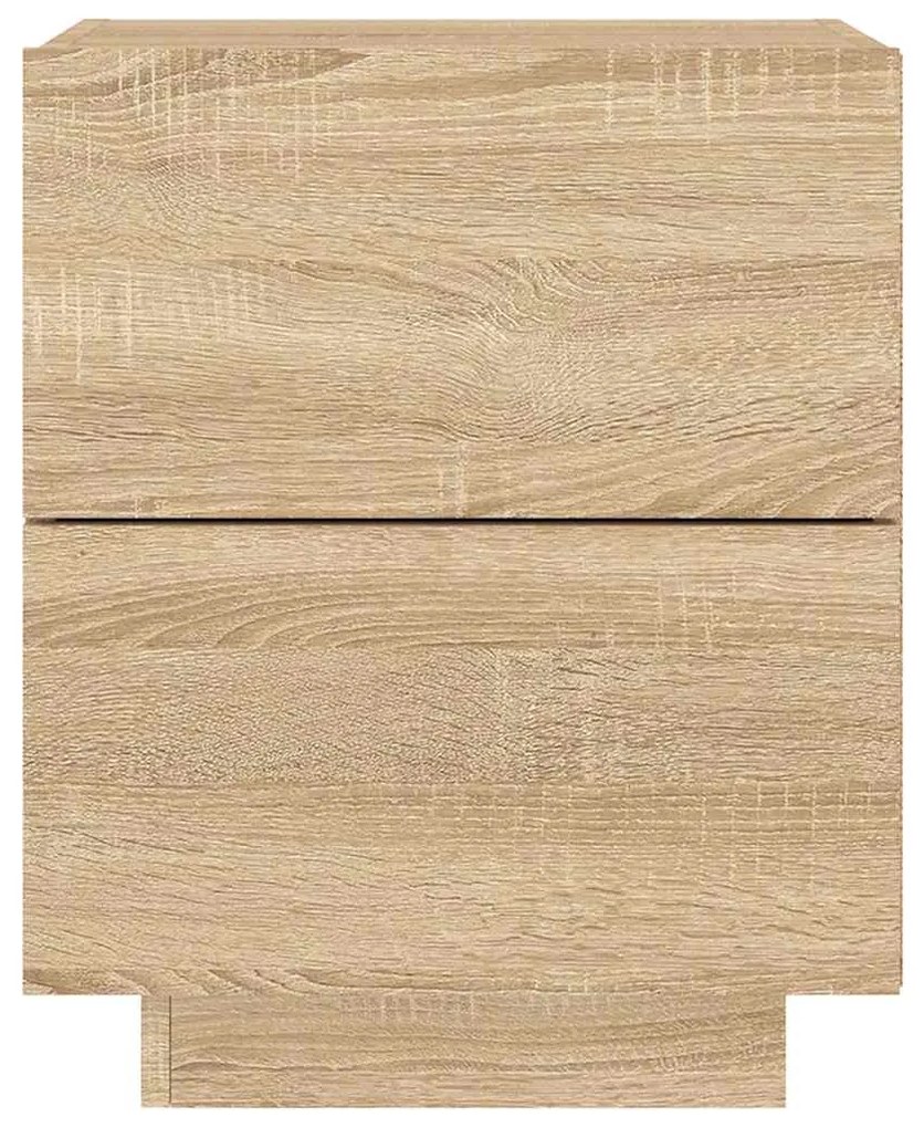 vidaXL Κομοδίνο με Φώτα LED Sonoma Δρυς Επεξεργασμένο Ξύλο