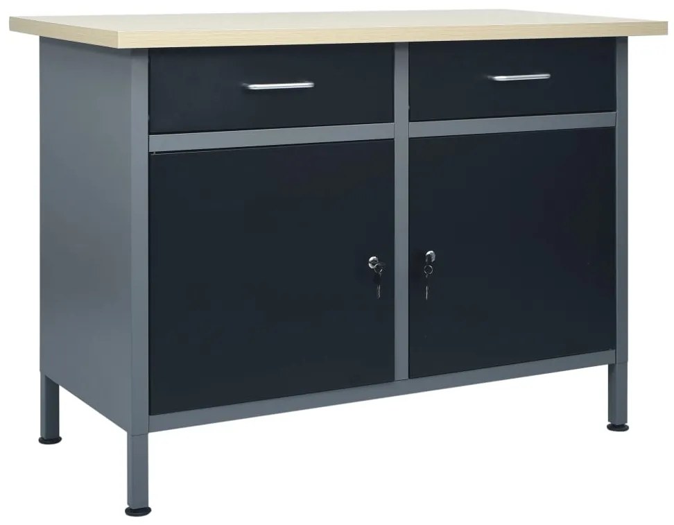 vidaXL Πάγκος Εργασίας Μαύρος 120 x 60 x 85 εκ. Ατσάλινος
