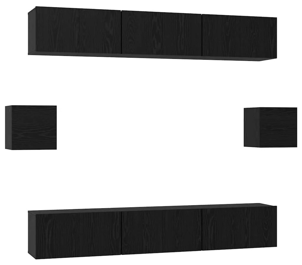 vidaXL Σετ επίπλου τηλεόρασης 8 pcs Μαύρη δρυς 60 x 30 x 30 cm