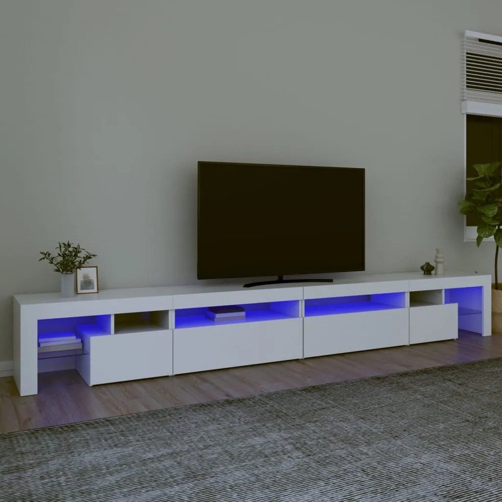 vidaXL Έπιπλο Τηλεόρασης με LED Λευκό 290 x 36,5 x 40 εκ.