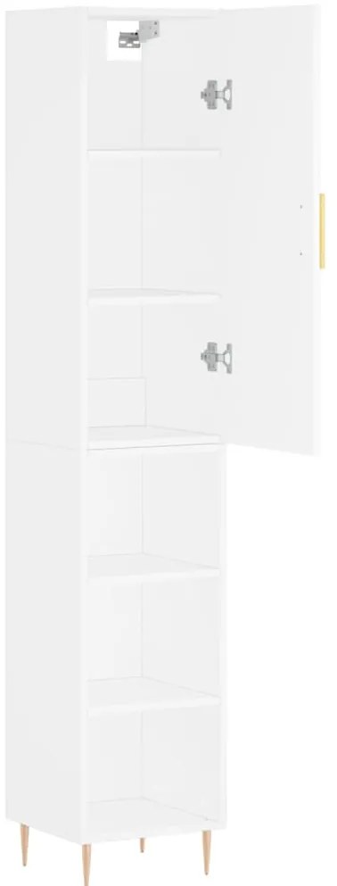vidaXL Ντουλάπι Λευκό 34,5 x 34 x 180 εκ. από Επεξεργασμένο Ξύλο