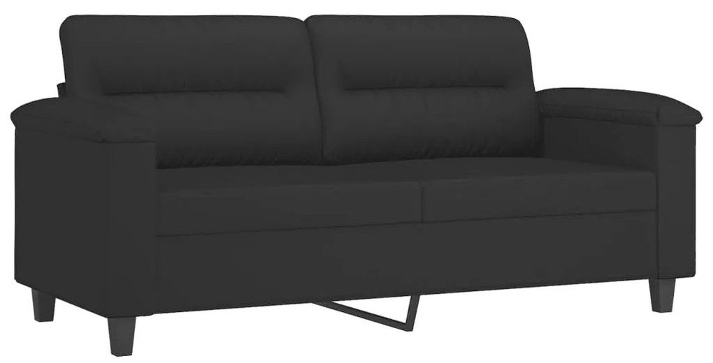 vidaXL Πολυθρόνες Σετ 2 Τεμ. Μαύρες από Ύφασμα Μικροϊνών με Μαξιλάρια