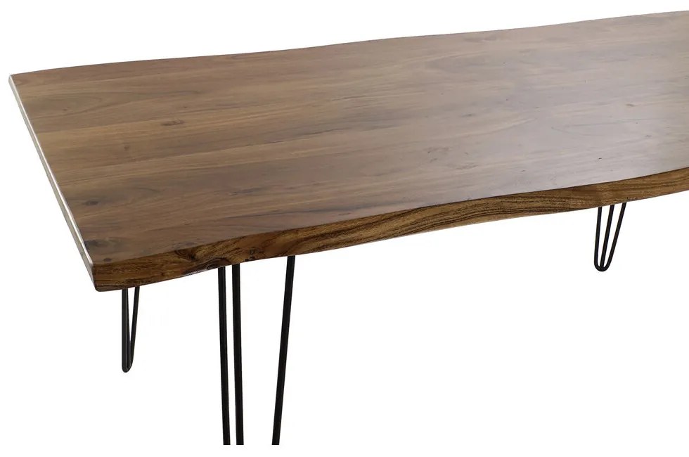 Τραπεζαρία DKD Home Decor 180 x 87 x 76 cm Μαύρο Μέταλλο Καφέ ξύλο ακακίας