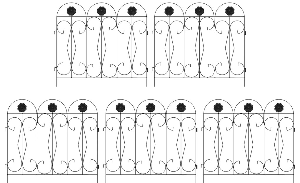 vidaXL Φράχτης Κήπου Καφασωτά Μαύρο 305,5 x 55,5 x 0,3 εκ