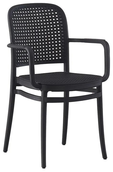 FLORENCE Πολυθρόνα PP Μαύρο, PP Rattan Μαύρο, Στοιβαζόμενη  54x54x84cm Ε387,30