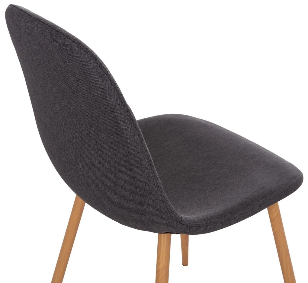 Σετ τραπεζαρίας MINARDO C21179 5 τμχ MDF TOP Μαύρο & Καρέκλες Ύφασμα Γκρί σκούρο 120x80x73 εκ.