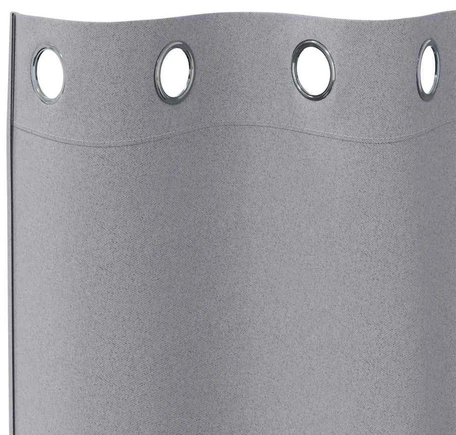 vidaXL Κουρτίνες 2 pcs Ανοιχτό γκρι 245x140εκ. Πολυεστέρας