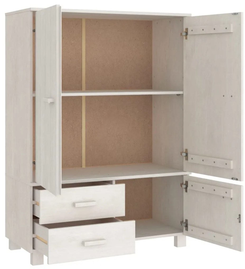 vidaXL Ντουλάπα HAMAR Λευκή 99 x 45 x 137εκ. από Μασίφ Ξύλο Πεύκου