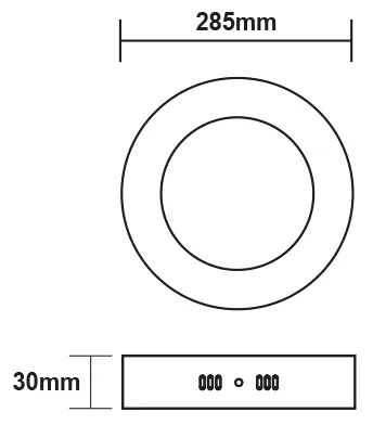 LED SLIM PANEL WHITE ROUND CEIL.24W 3000K 2100Lm Φ300 230V AC Ra80 - 3000K - ARCA2430RW