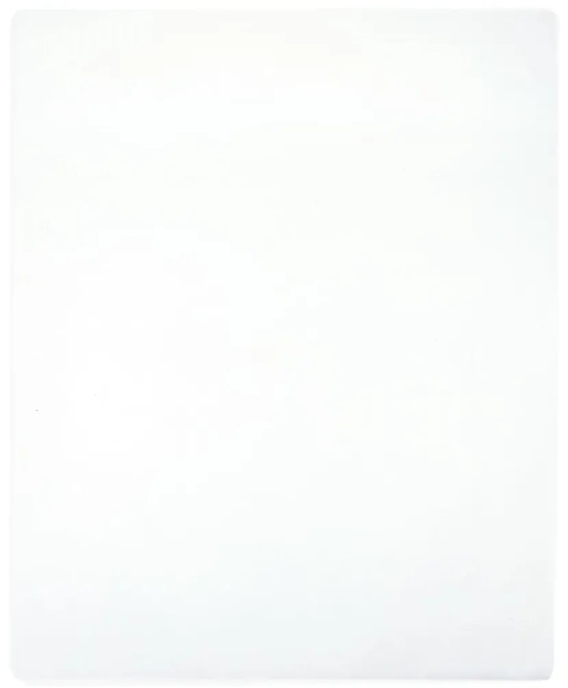 vidaXL Σεντόνια με Λάστιχο 2 τεμ. Λευκά 140x200 εκ. Βαμβακερό Ζέρσεϊ