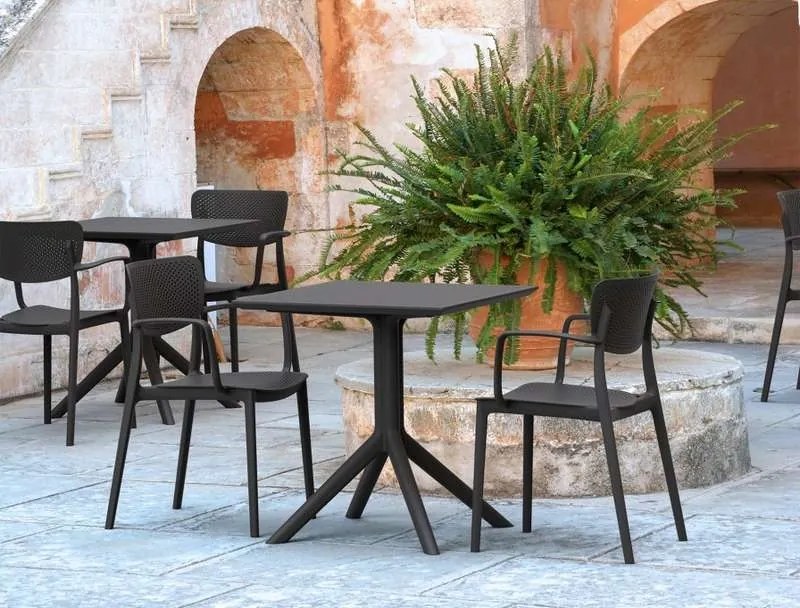 Πολυθρόνα Πολυπροπυλενίου Loft Dark Grey 54X53X82εκ.