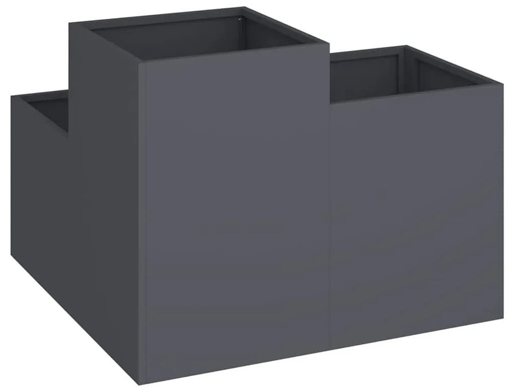 vidaXL Γλάστρα για Κήπο 100 x 100 x 60 εκ. Ανθρακί, Ατσάλι